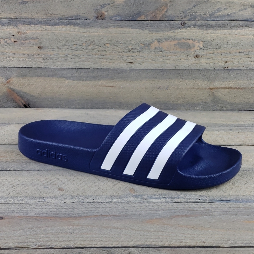 adidas Adilette Aqua Slides Sandals Blue/White - Picture 3 of 8